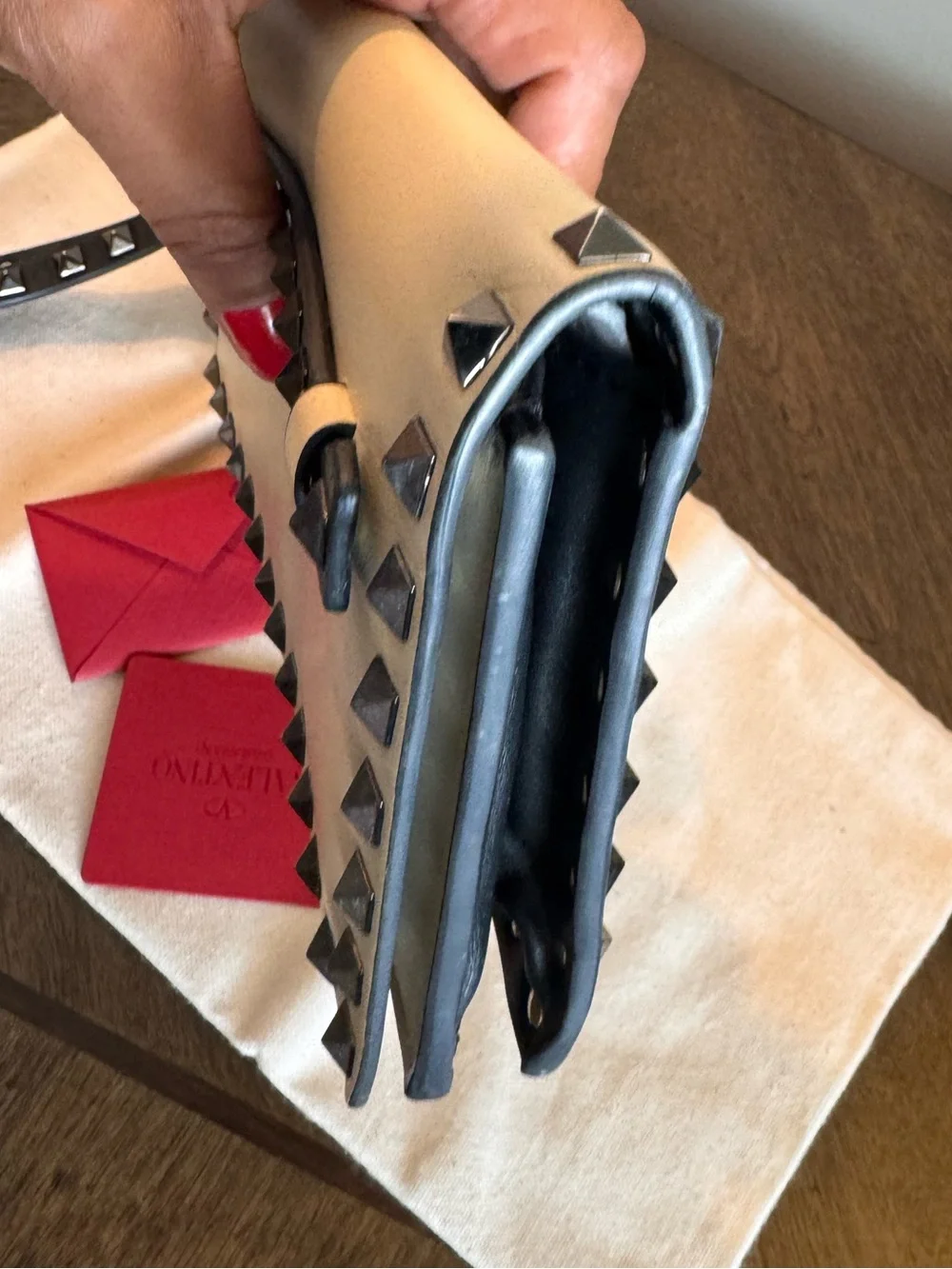Valentino Garavani Studded Leather Wristlet